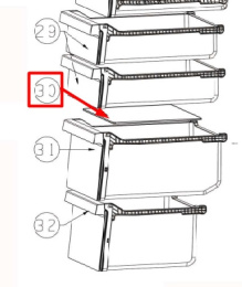 0060869961A Полка между ящиками морозильной камеры холодильника Haier